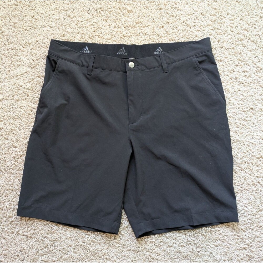 Adidas Men’s Flat Front Golf/Athletic Shorts Black Waist 36